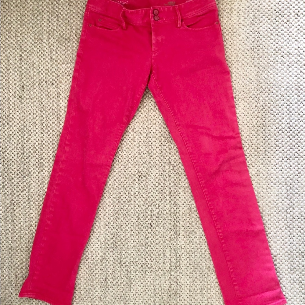 Lilly Pulitzer, Coral Red, Straight Leg Denim
